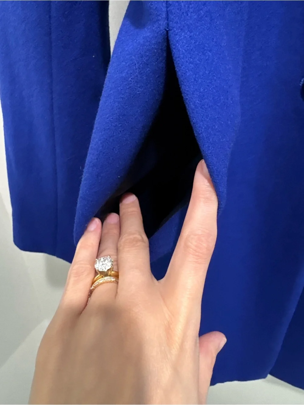 J.Crew City Coat Wool Blend Cobalt Blue Stand Collar Coat Size 2